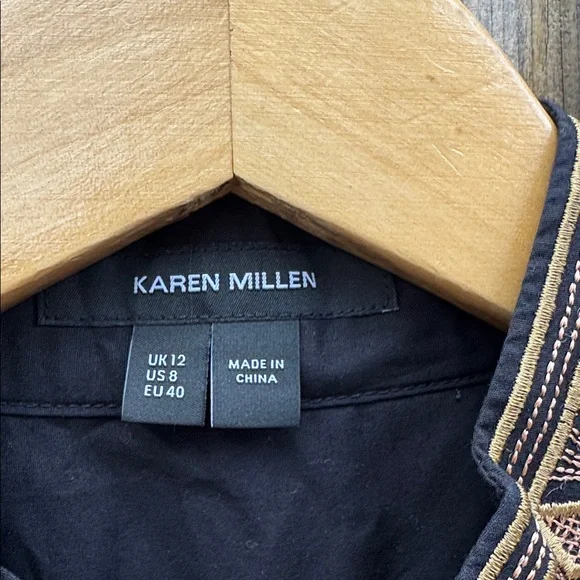 Karen Millen poplin tape embroidery woven dress - Picture 5 of 11